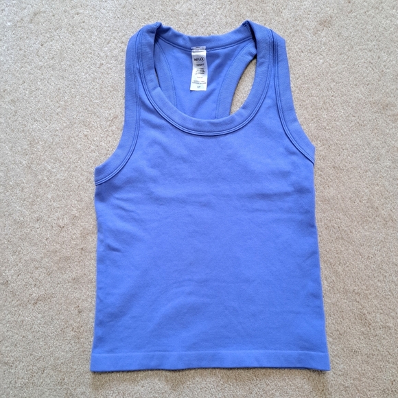 Reflex Set Of 3 Tanks Racer Back Ribbed Seamless Grey White Blue Size Small - Picture 9 of 14